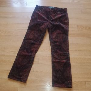 Lauren Ralph Lauren Low Rise Bootcut Corduroy Pants